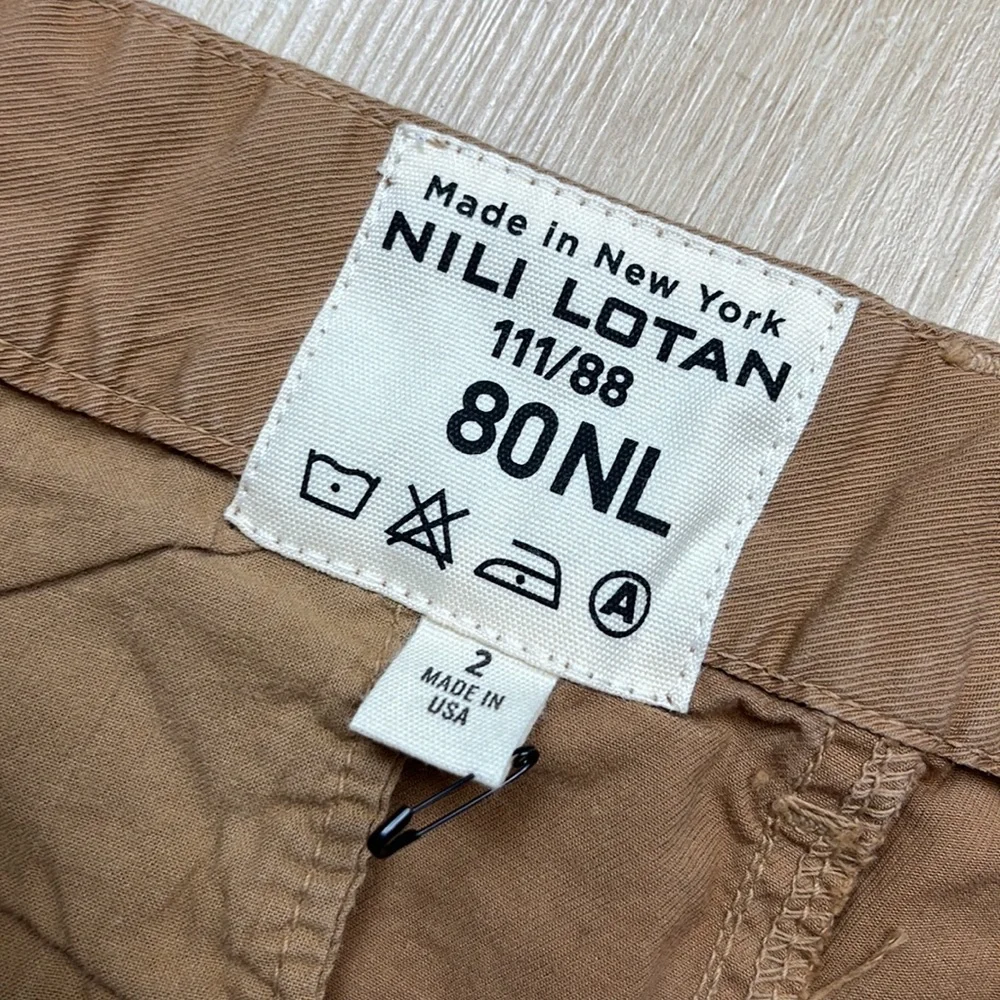 NEW! NILI LOTAN EAST HAMPTON PANT DARK BROWN, SIZE 2 0961